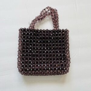The Gap bag, Beaded. Royal purple, handles, 1 interior pocket.